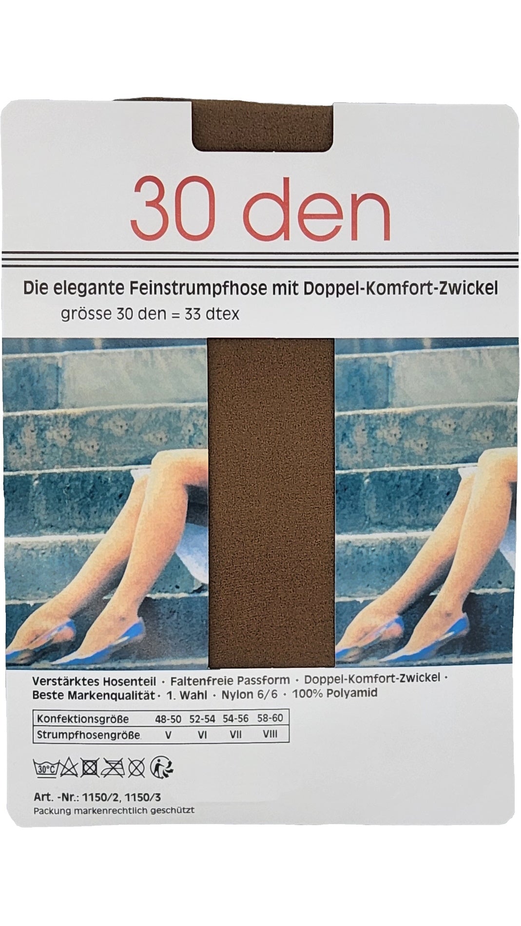 Collants transparents à gousset 30 DEN 3 pièces jusqu'à la taille -52 Perle