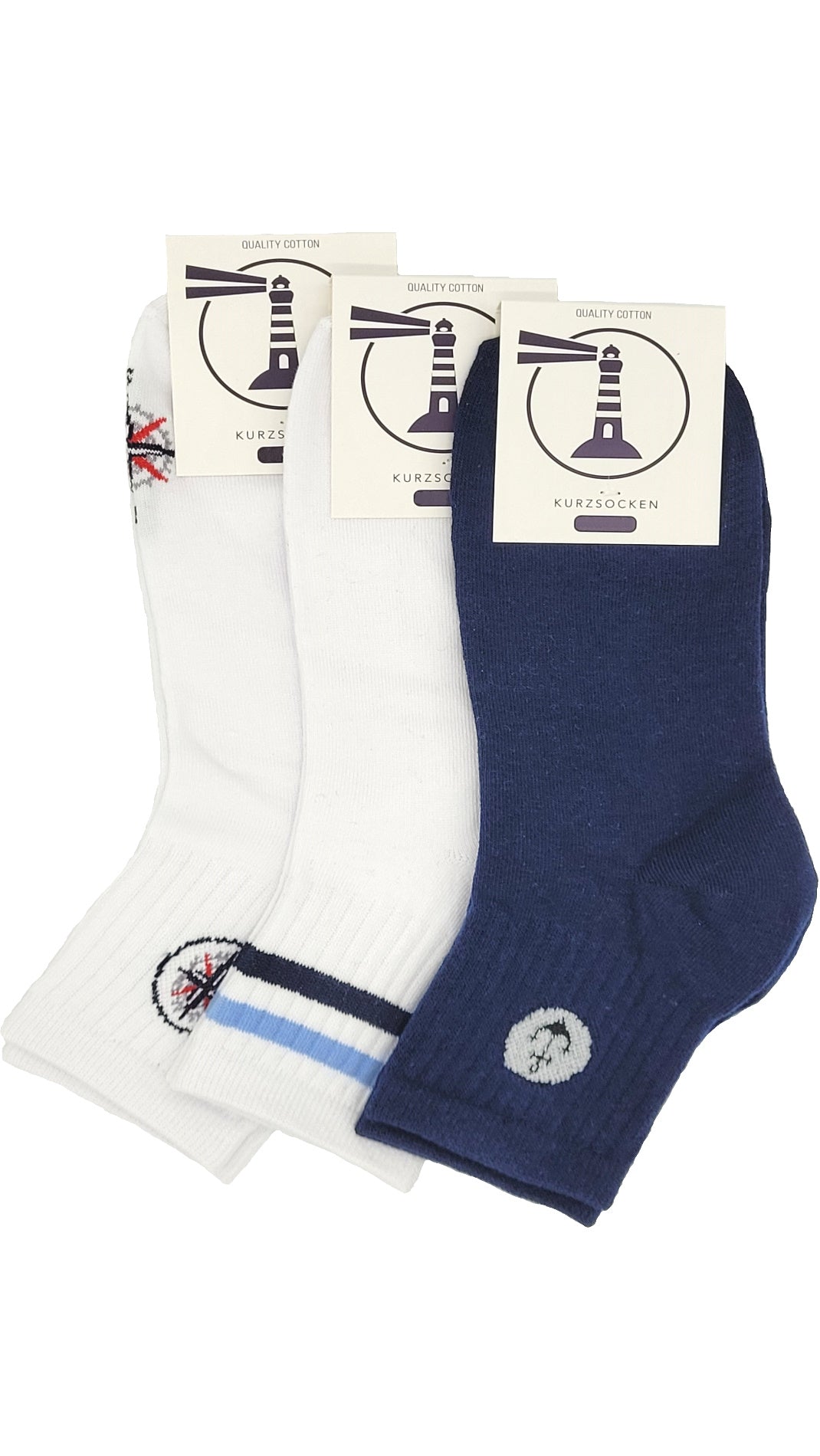 Herren Kurzschaftsocken Tennisstyle Maritim 3 Paar (16232)