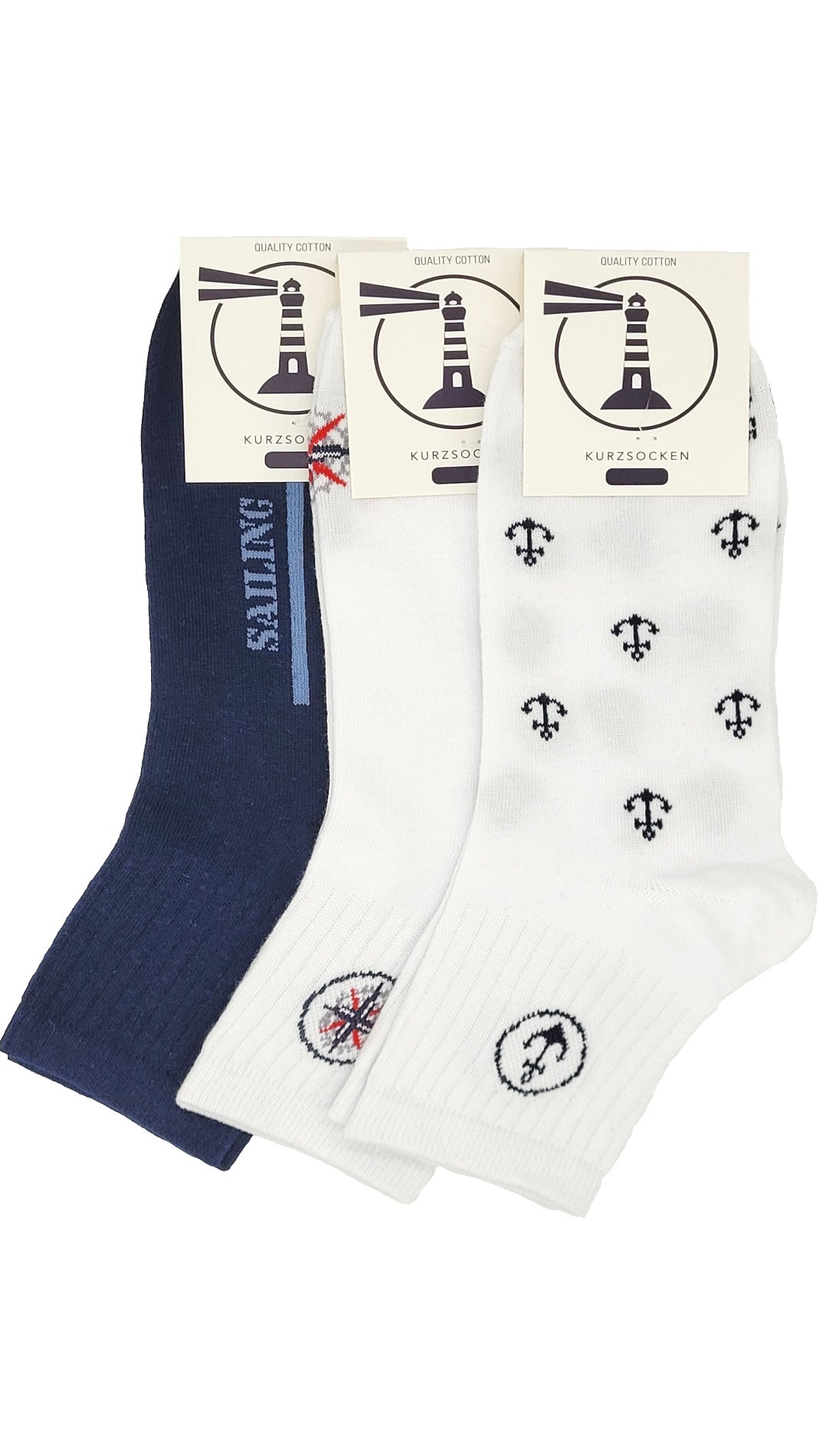 Herren Kurzschaftsocken Tennisstyle Maritim 3 Paar (16232)