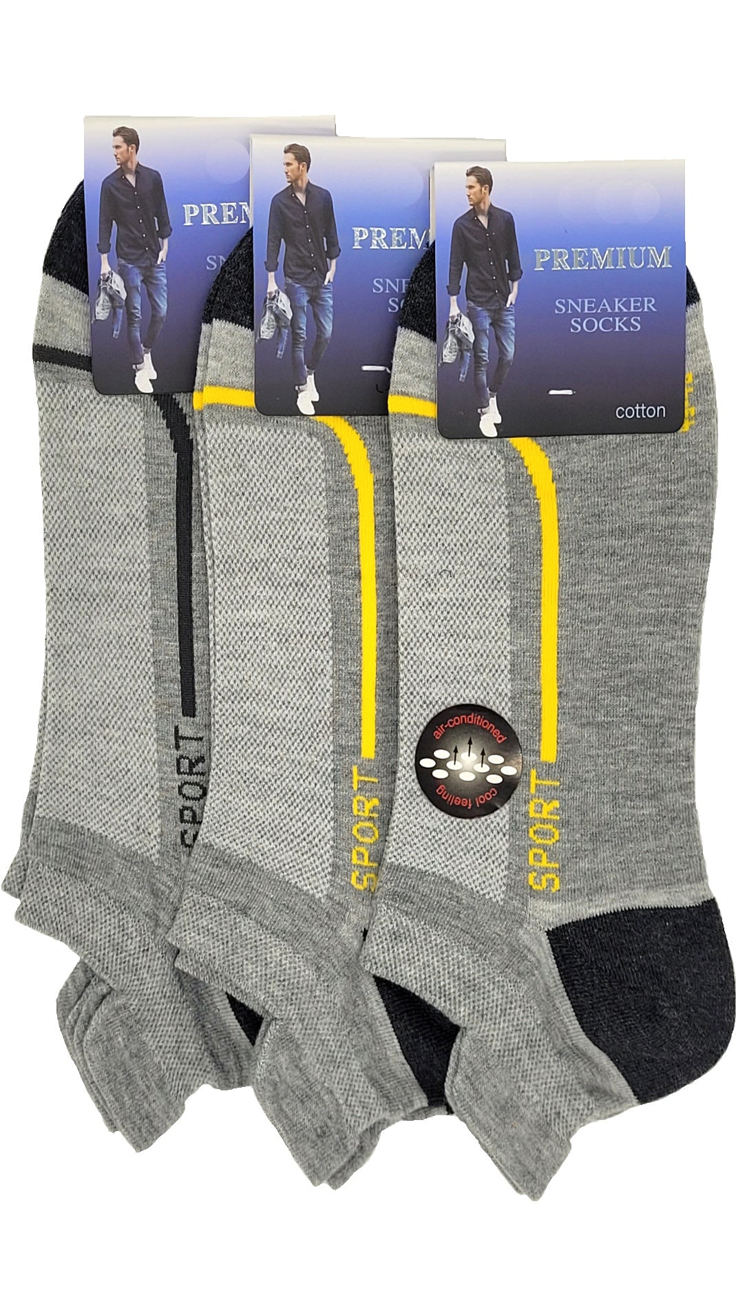 Herren Füßling Sneaker Hackenlasche 3 Paar Gr. 39-42 (16412)