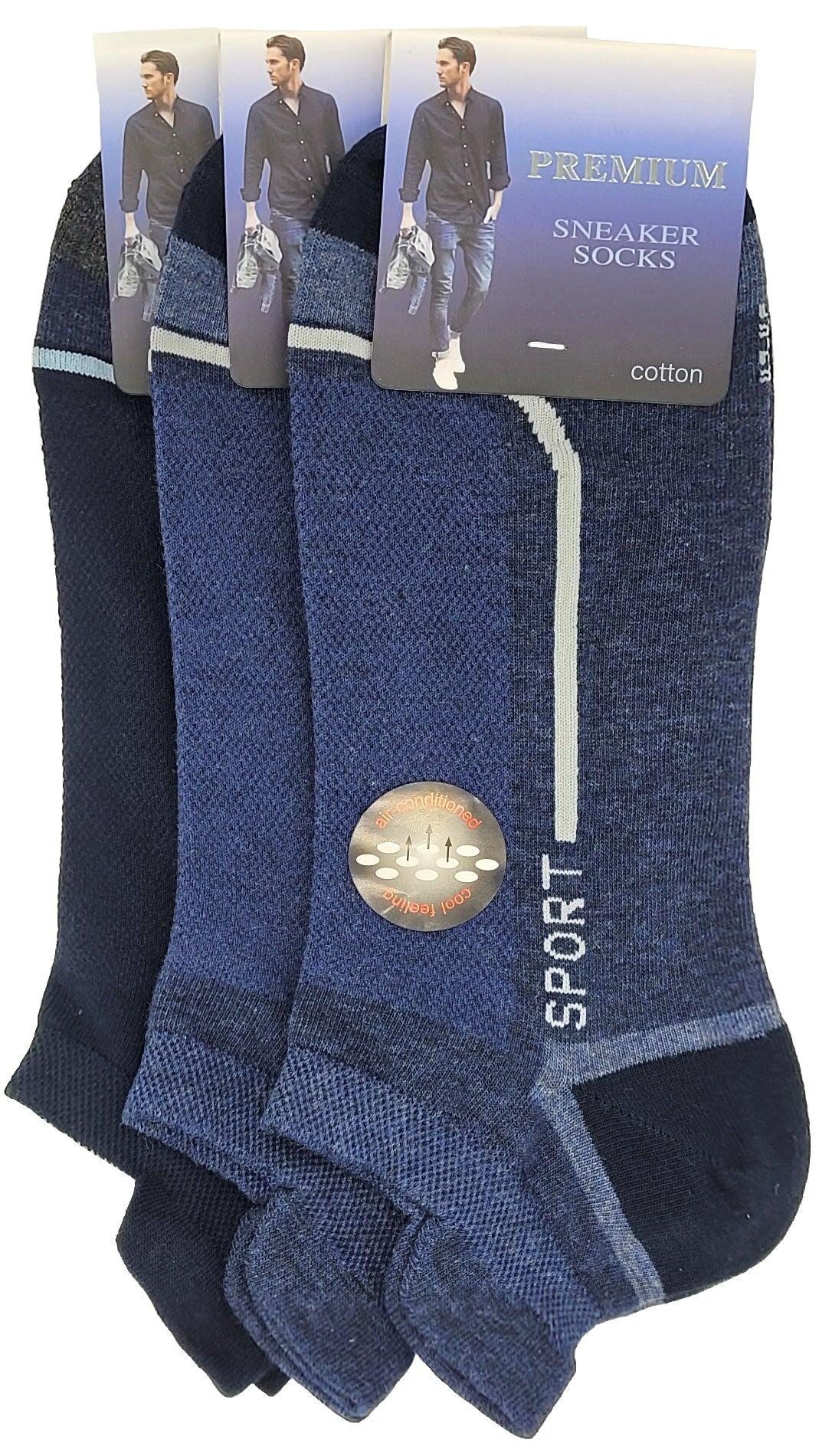 Herren Füßling Sneaker Hackenlasche 3 Paar Gr. 39-42 (16412)