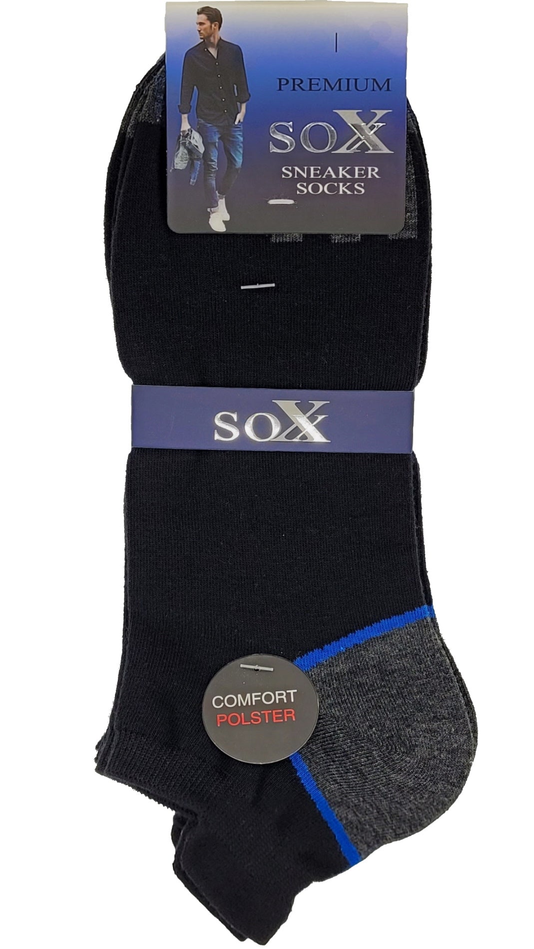 XXL Übergröße 47-50 Füßling Sneaker Hackenlasche 3 Paar (16457)