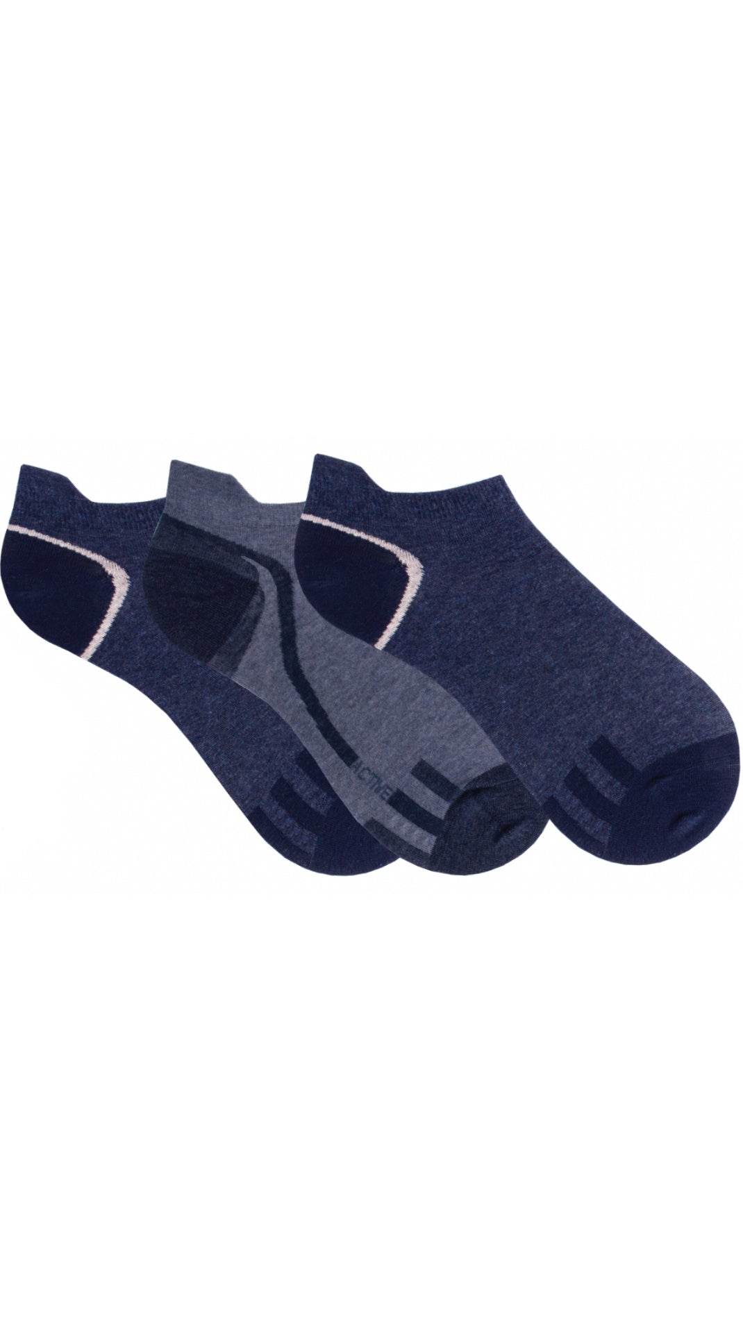 Herren Füßling Sneaker Hackenlasche 3 Paar (16458)