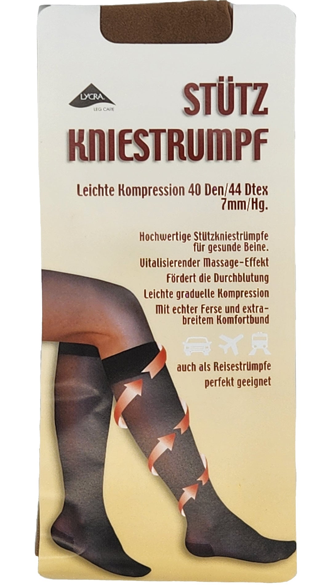Mi-bas de contention 40 DEN nacre 4 paires taille 35-42 (404)