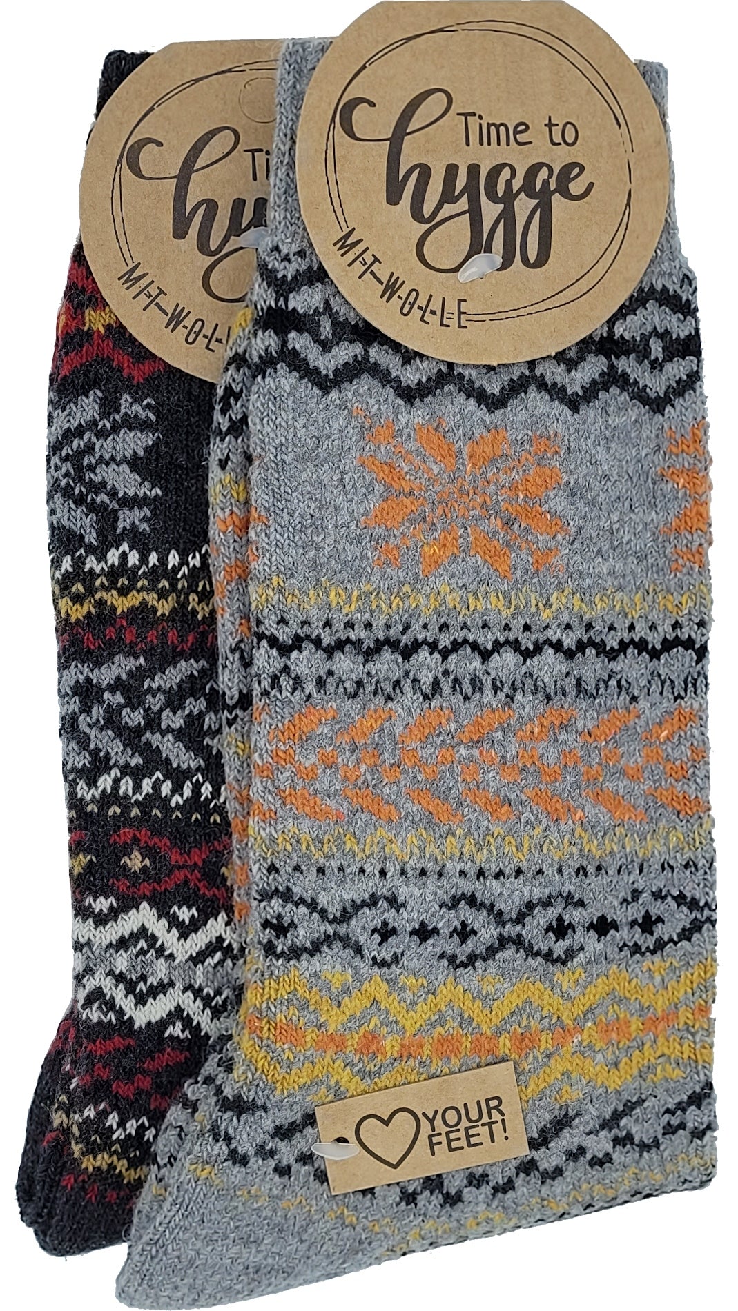 Hygge-Socken mit Wolle für Damen und Herren 2 Paar