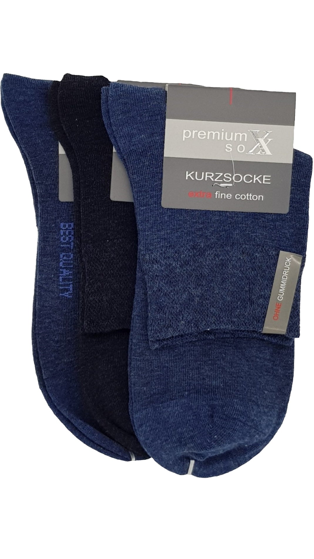 Herren Kurzsocken ,,Premium'' ohne Gummidruck 3 Paar (26541)