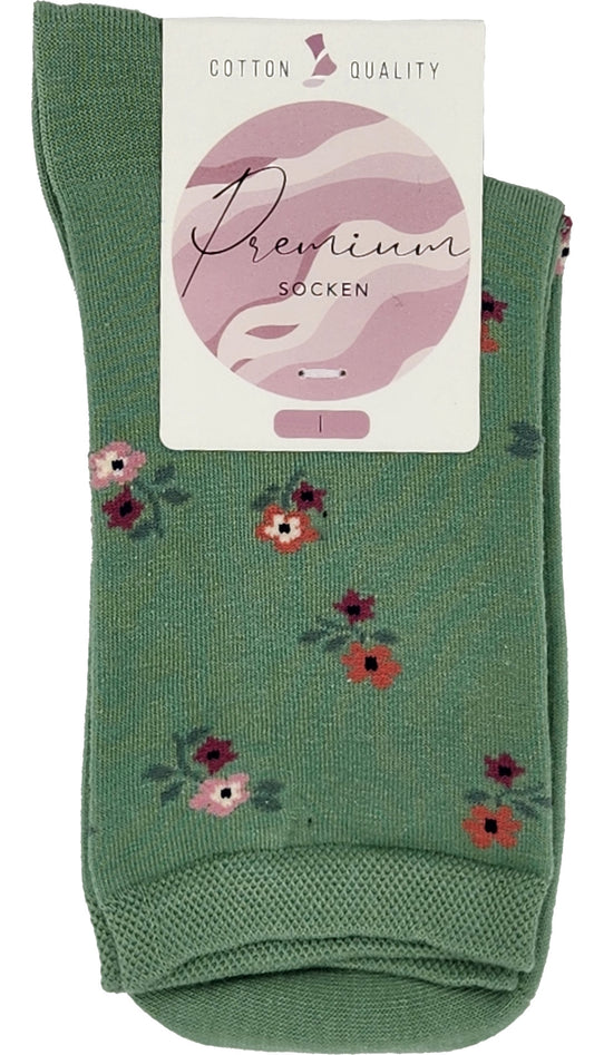 Damen Socken ,,Romantik'' Blumen 3 Paar (34325)