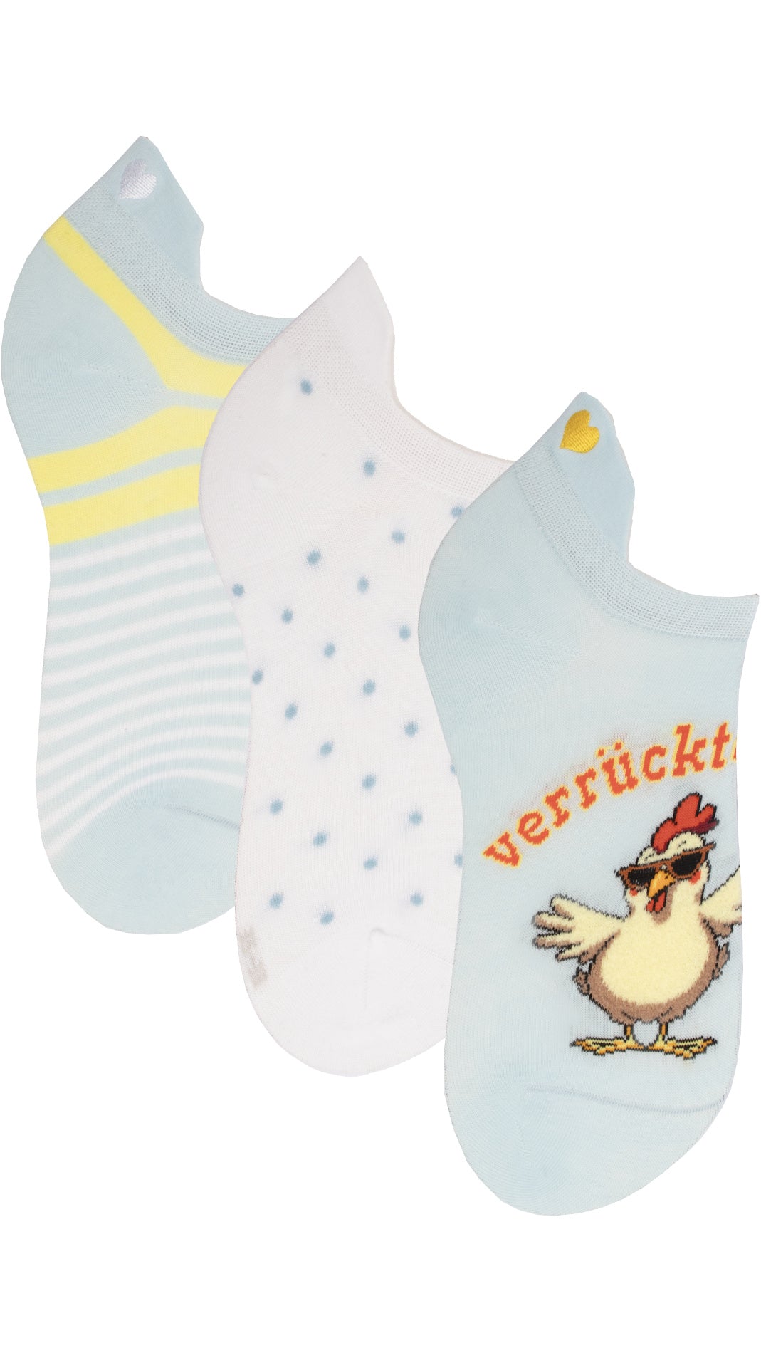 Damen Sneaker Socken Hackenlasche Stickerei 3 Paar (36369)