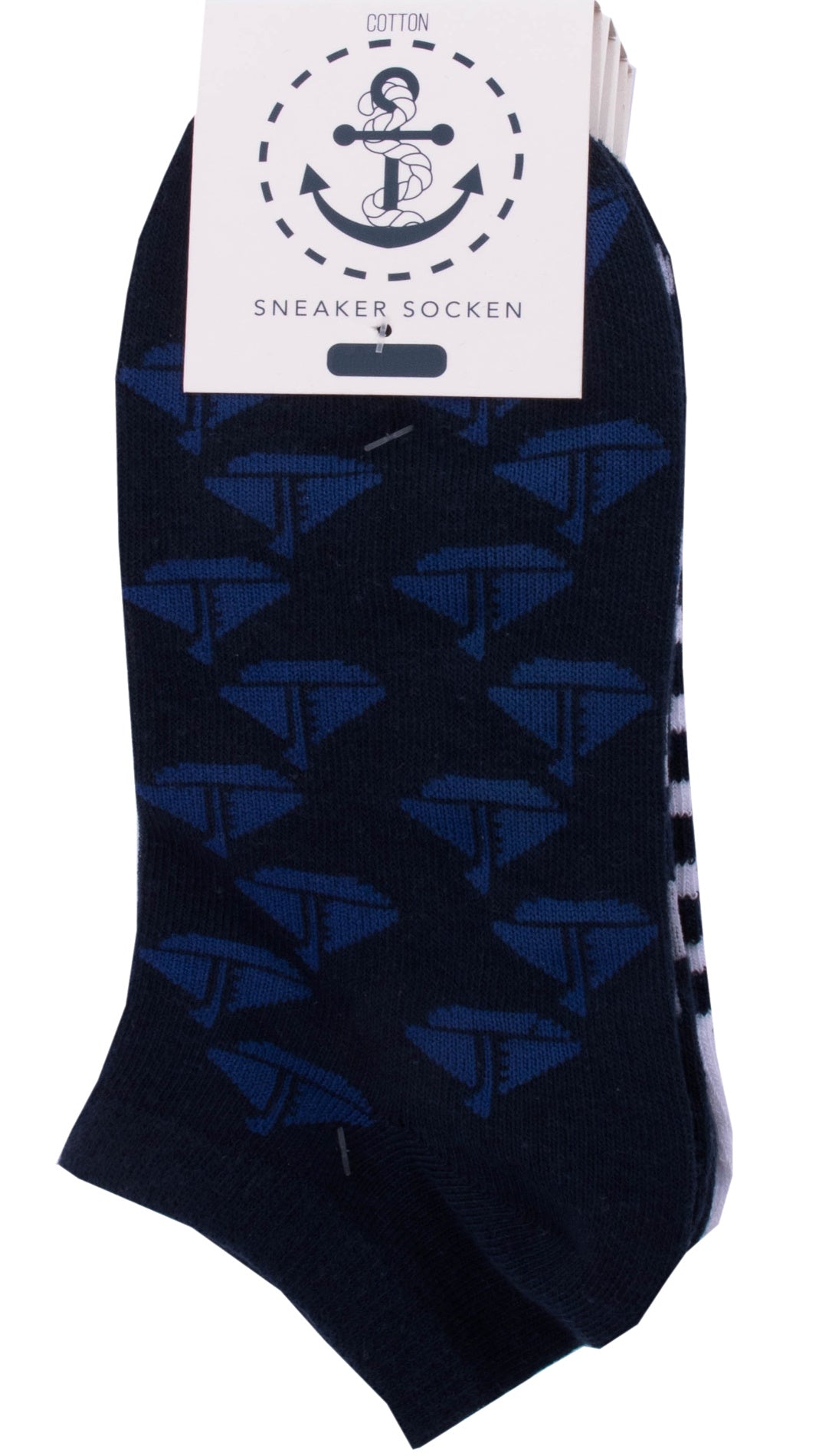 Damen Sneaker Socke Maritim ,,Moin`` Anker 4 Paar (36805)