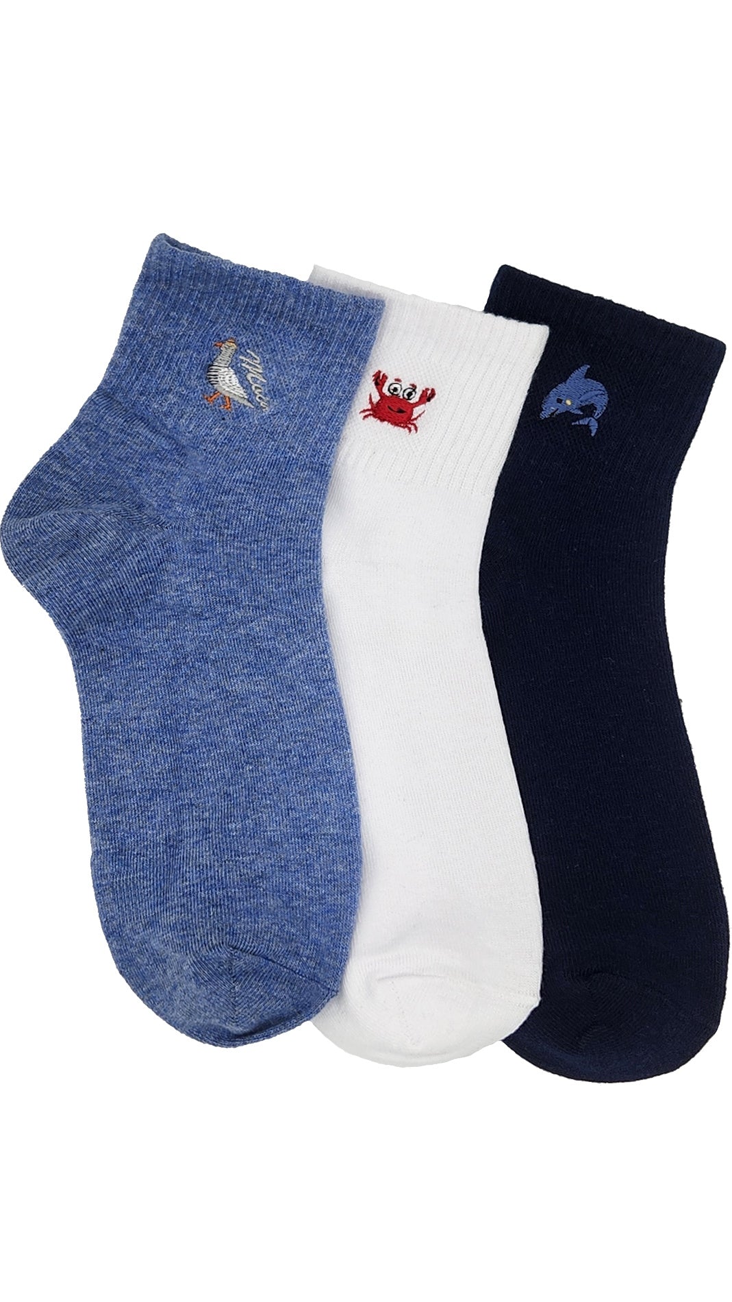 Damen Kurz Schaft Premium Casual Socken Stickerei 3 Paar (36974)