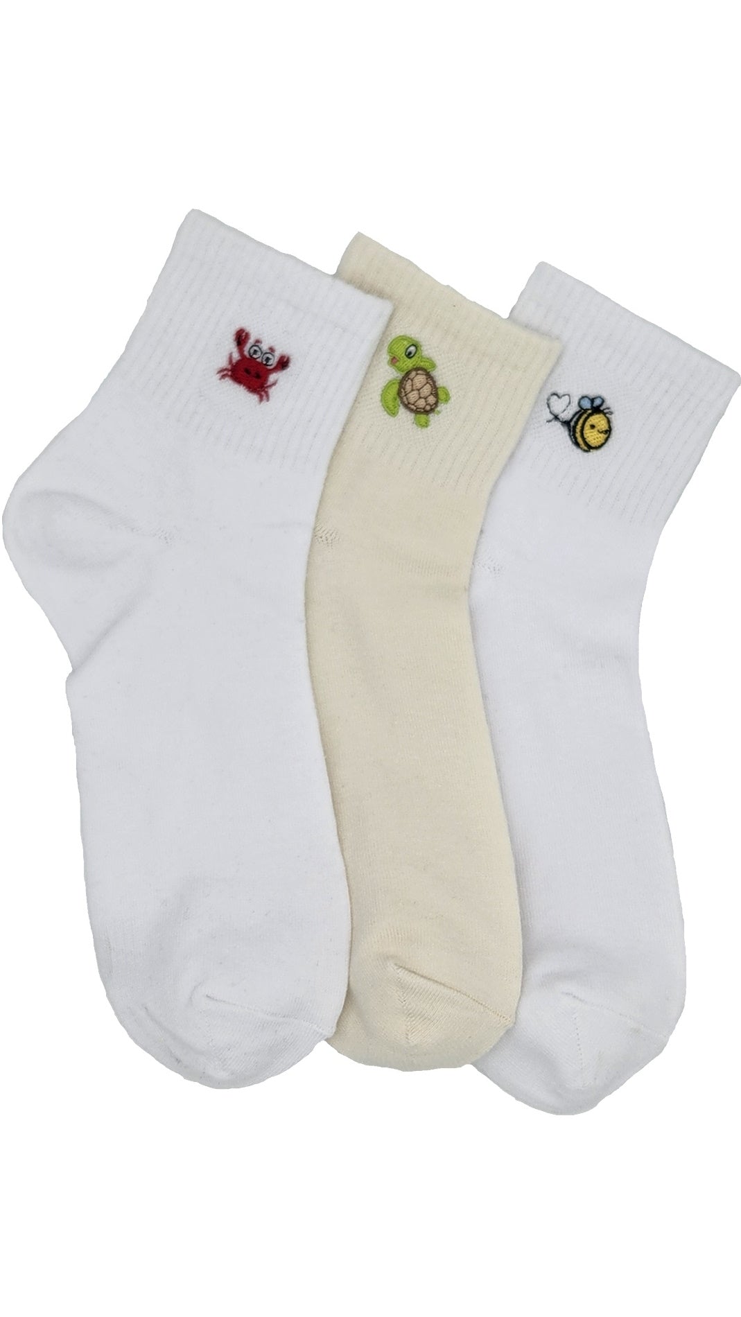 Damen Kurz Schaft Premium Casual Socken Stickerei 3 Paar (36974)
