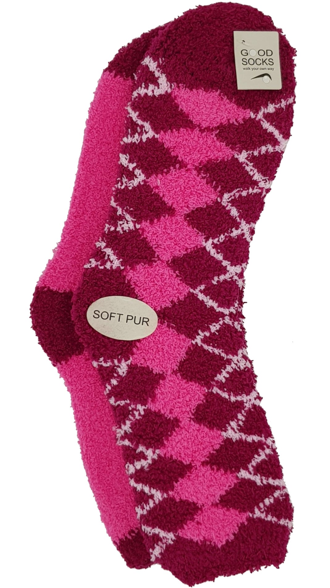 gezellige sokken maat 35-42 check effen 2 paar