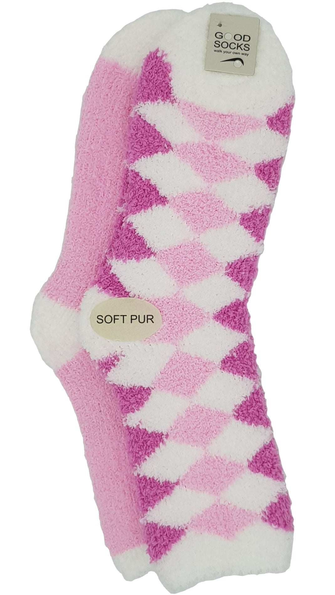 gezellige sokken maat 35-42 check effen 2 paar