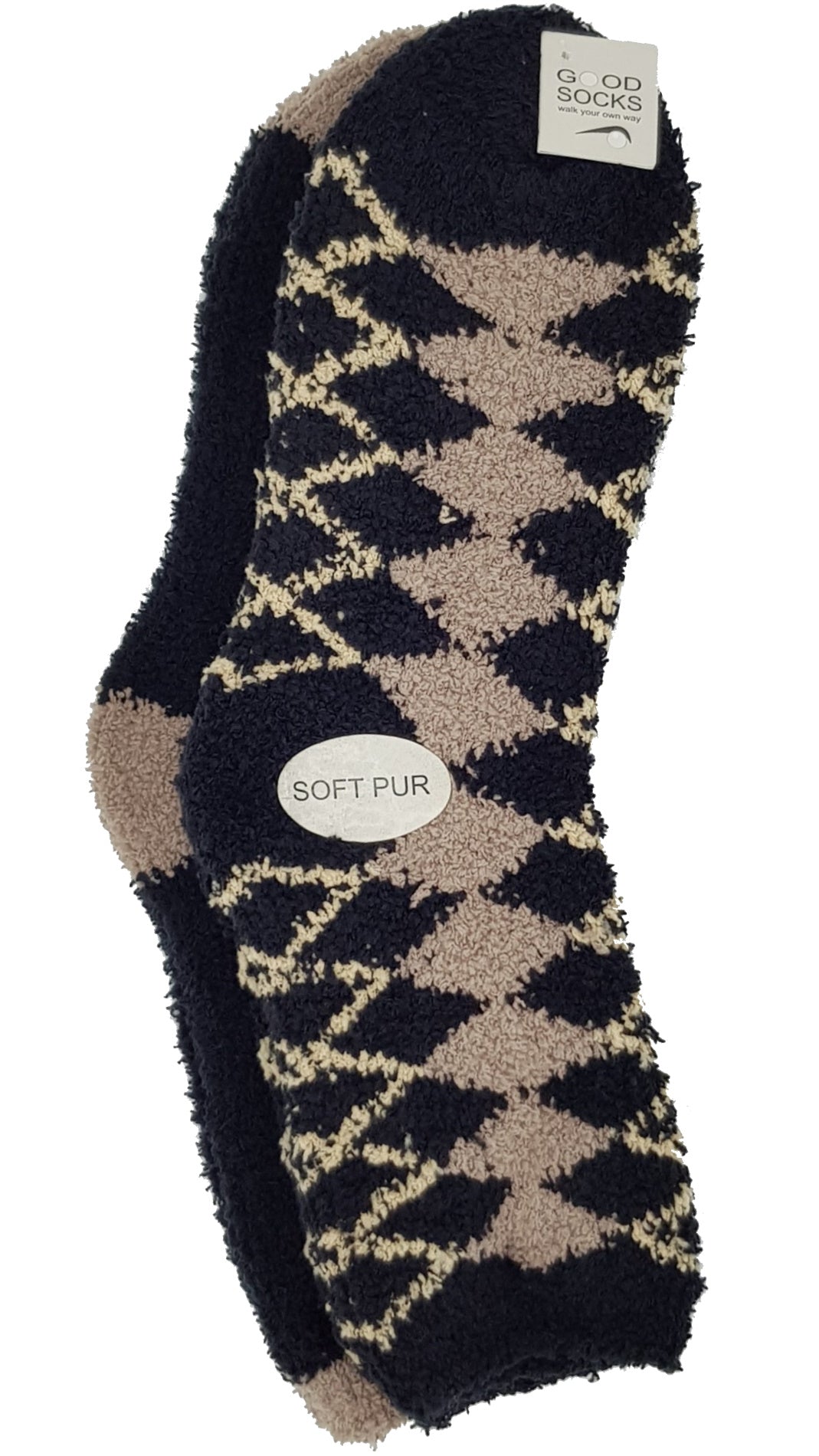 gezellige sokken maat 35-42 check effen 2 paar