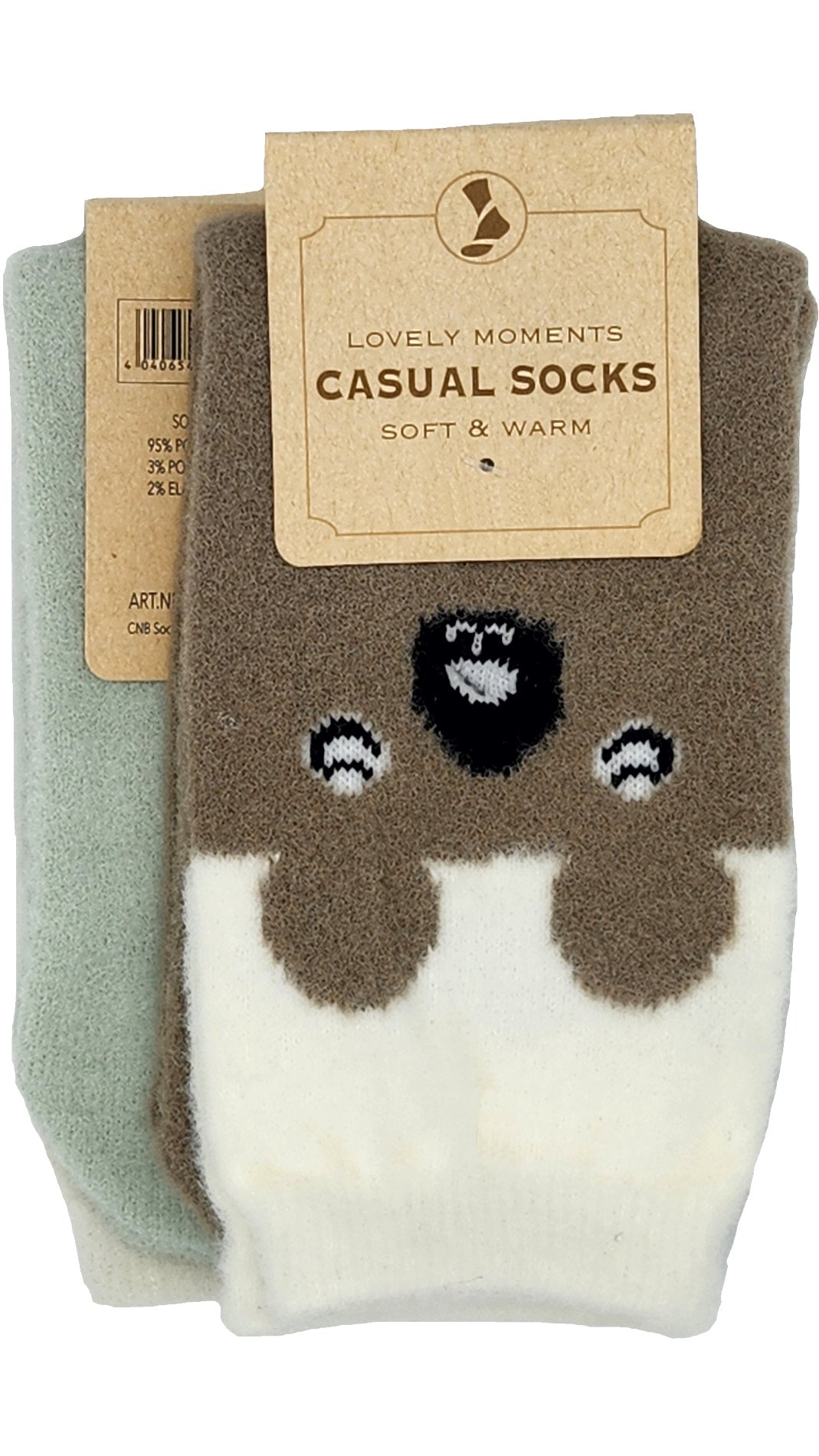 Damen Kuschel-Socken Tiergesichter 2 Paar (37732)