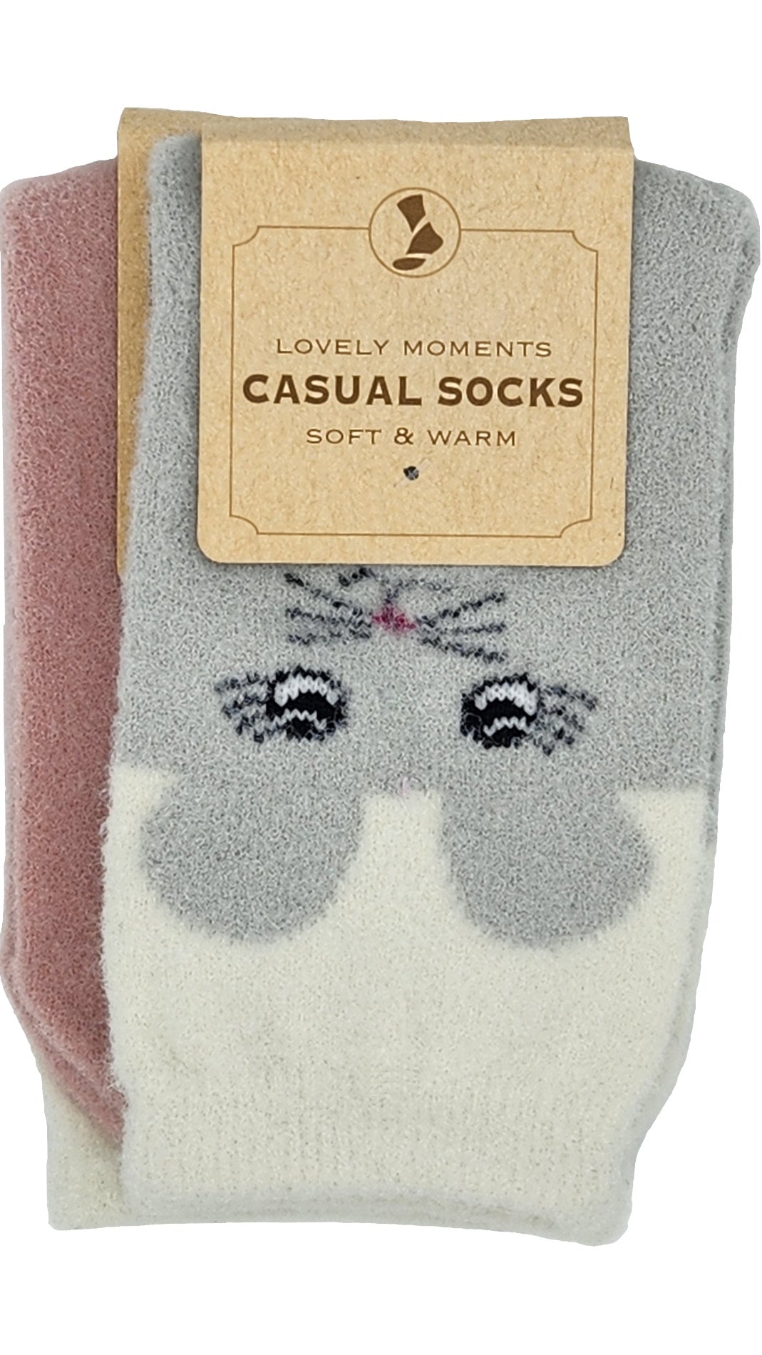 Damen Kuschel-Socken Tiergesichter 2 Paar (37732)