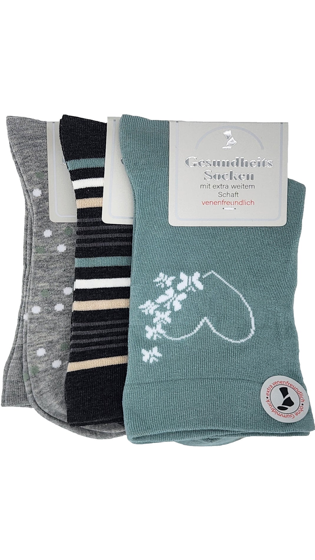 Chaussettes de santé pour femmes avec manchette extra large entonnoir 3 paires (39540)
