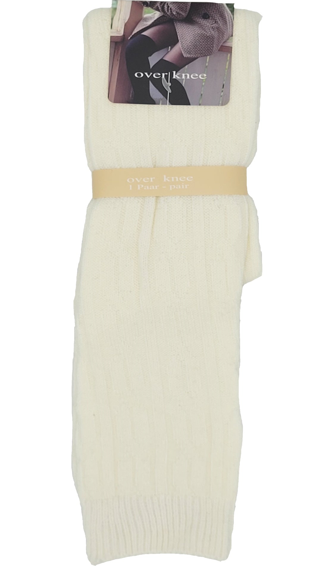 Chaussettes hautes à motif torsadé 1 paire (44009)