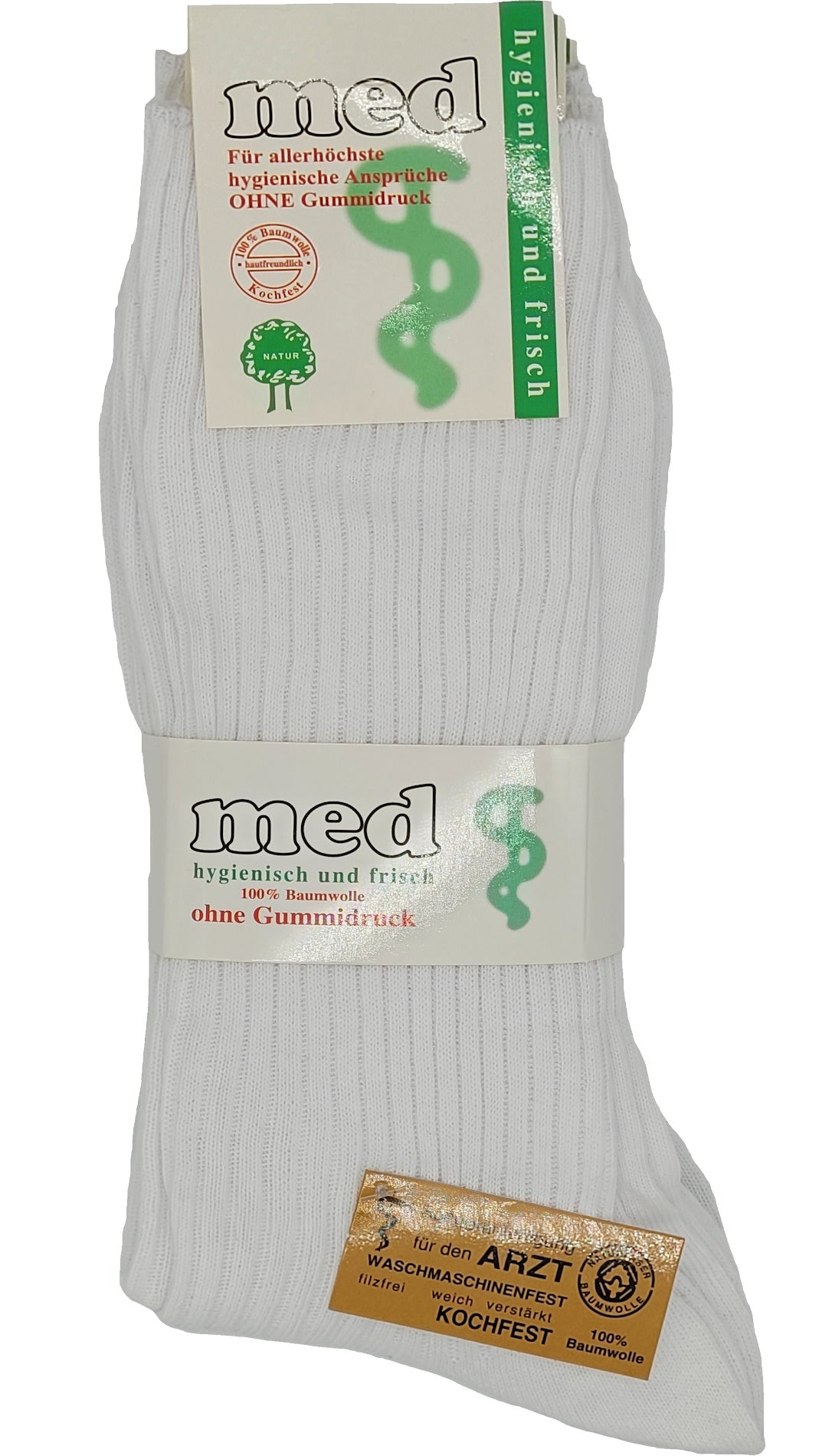 Arzt- und Schwesternsocken 100% Baumwolle  5 Paar bis Größe 50 (6135)