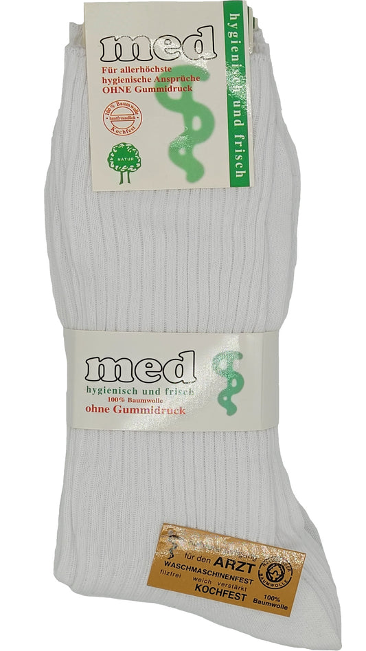 Arzt- und Schwesternsocken 100% Baumwolle  5 Paar bis Größe 50 (6135)