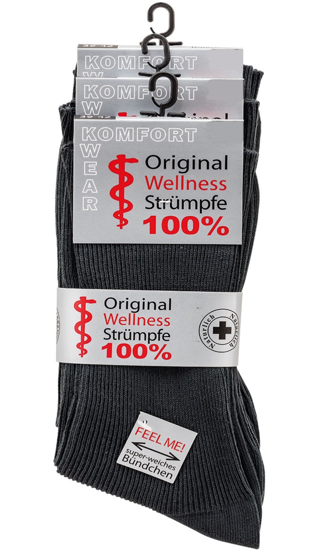 100% Baumwolle Wellness extra elastisch 3 Paar bis Größe 62 (6163)