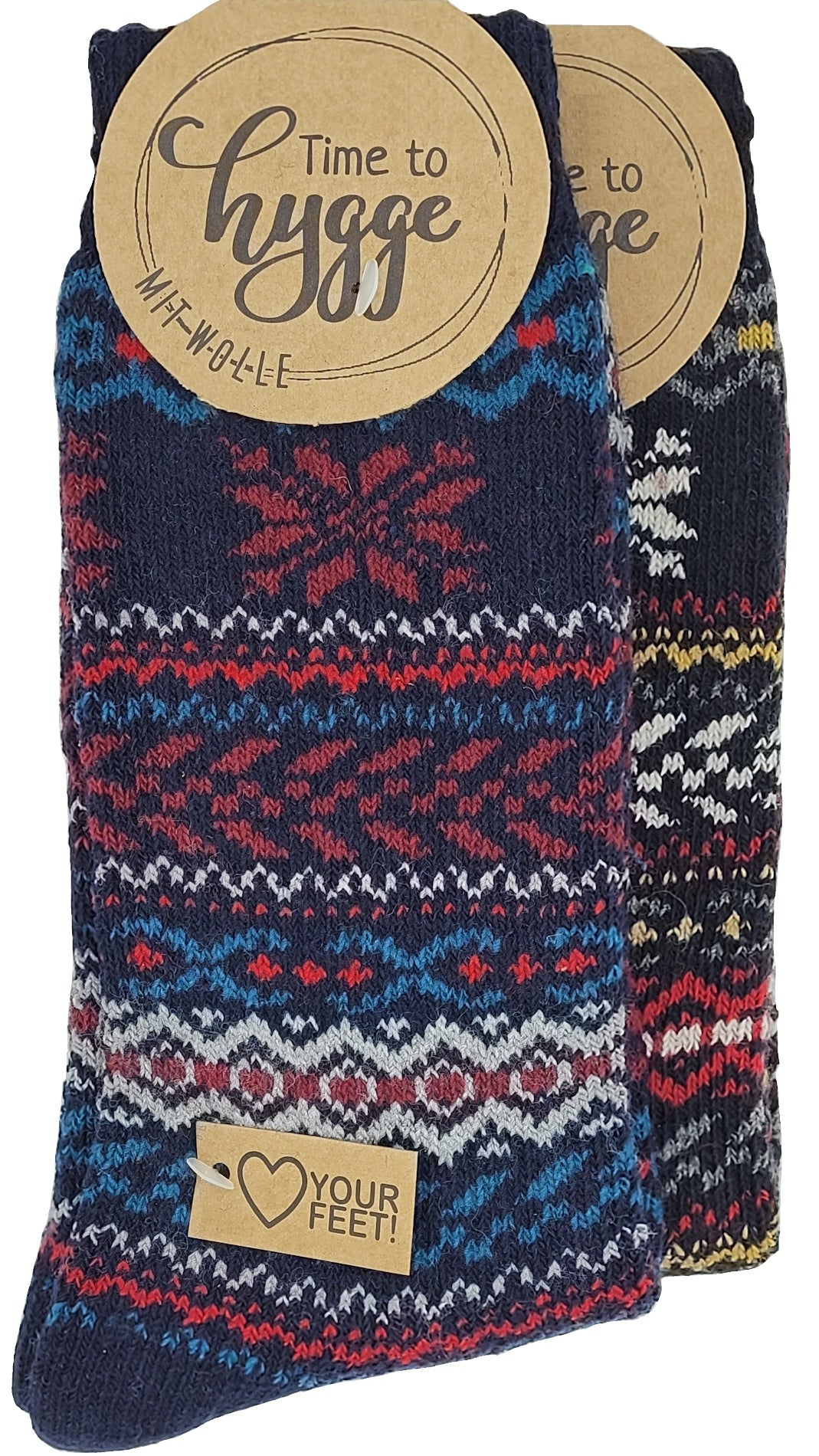 Hygge-Socken mit Wolle für Damen und Herren 2 Paar