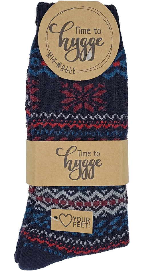 Hygge-Socken mit Wolle für Damen und Herren  2 Paar
