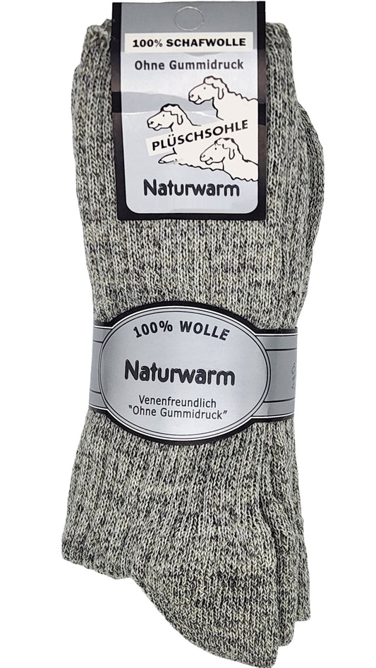 Norweger-Socken Herren 100% Wolle 3 Paar grau Größe 47-50 (6550)