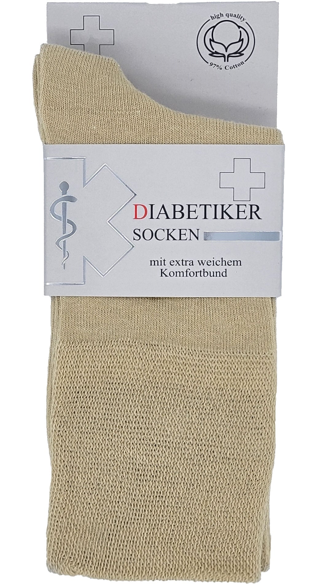Diabetikersocken EXTRA breites Bund 97% Baumwolle 3 Paar bis Größe 54