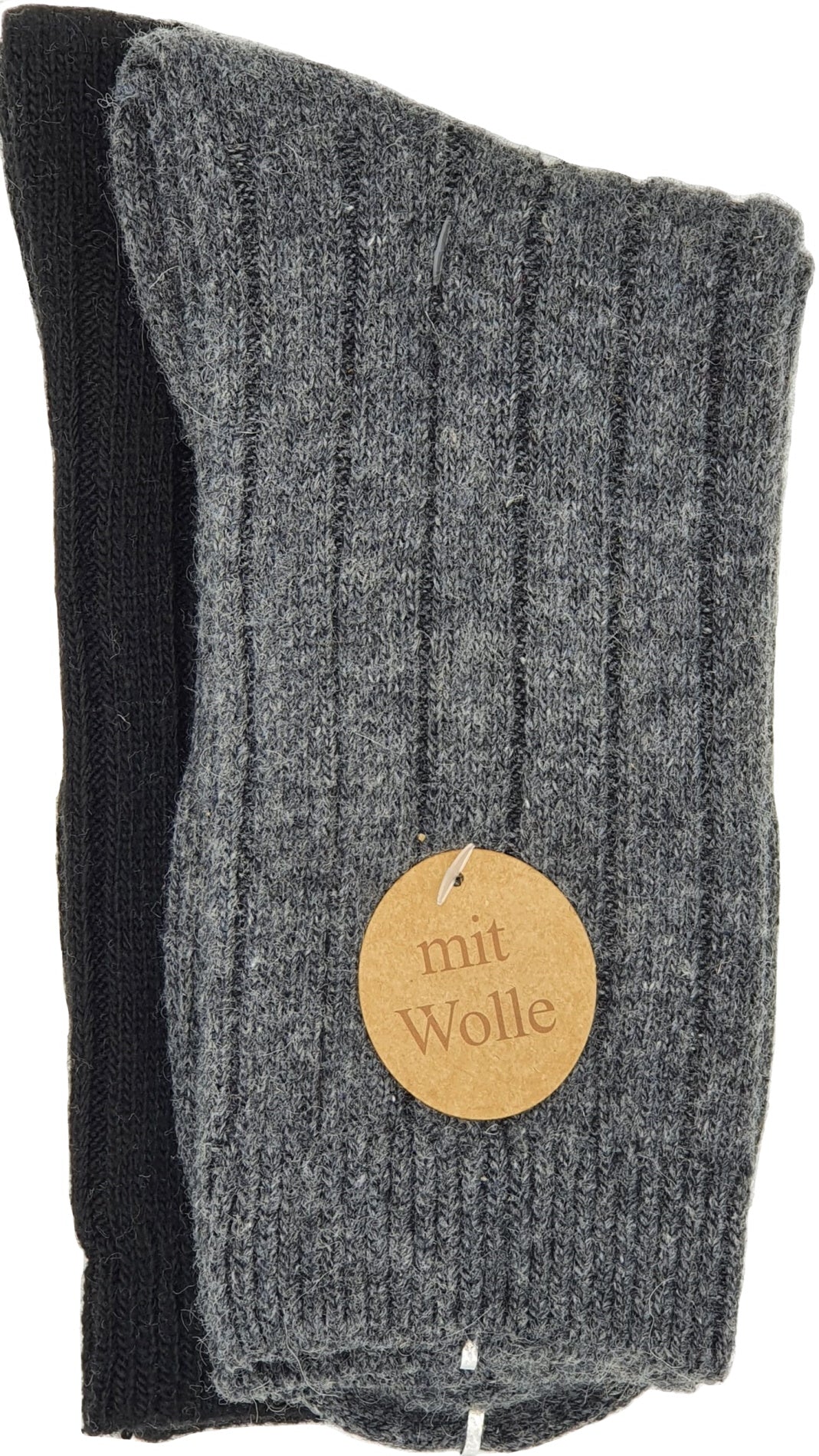 Damen Woll Socken Rippe uni 2 Paar (37809)