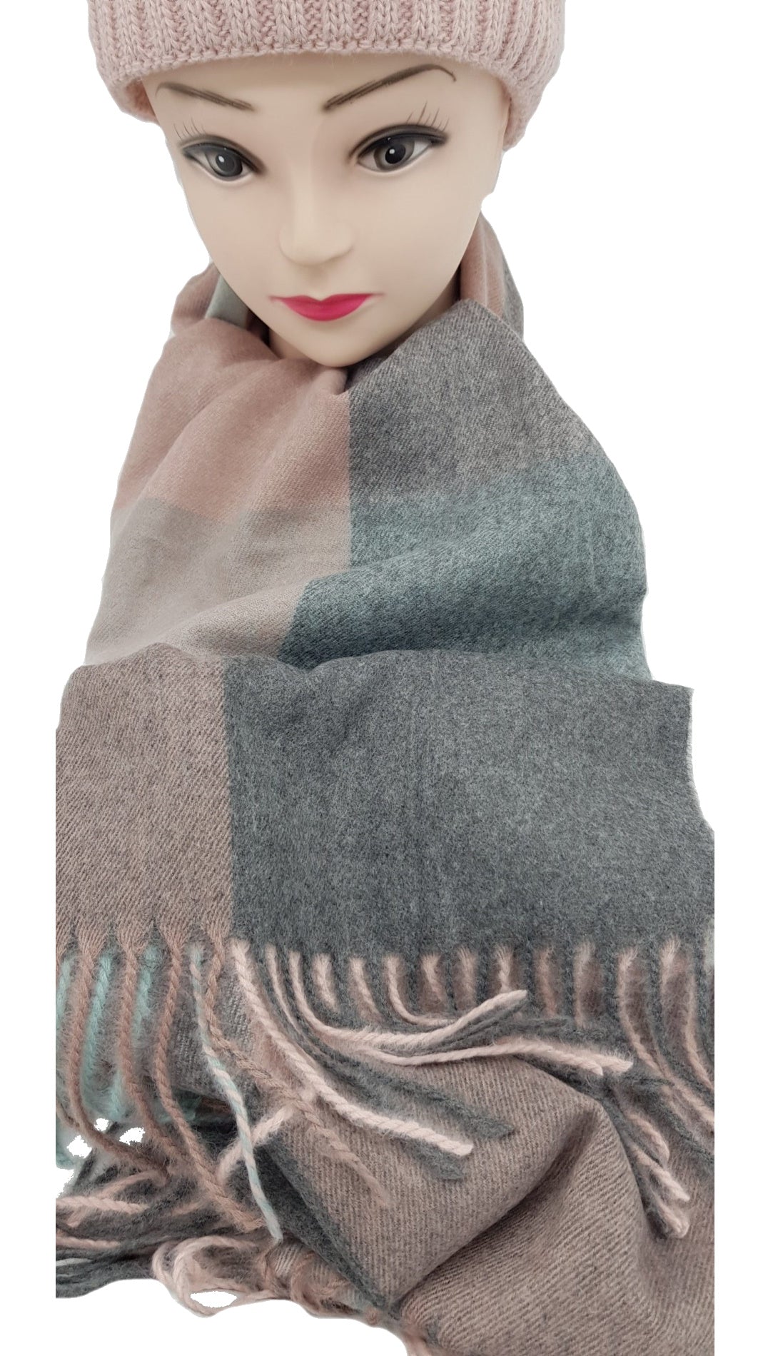 Winterschal Bambus mit Fransen