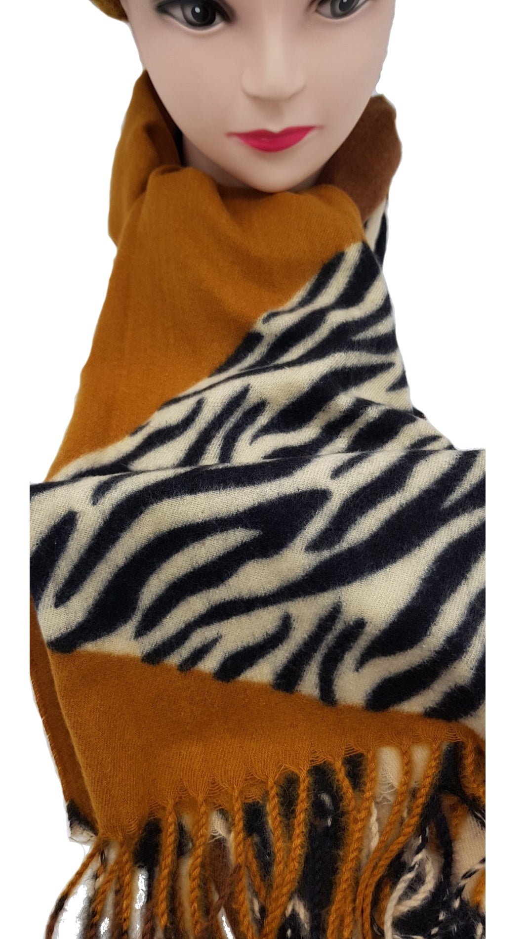 Winterschal Bambus mit Fransen