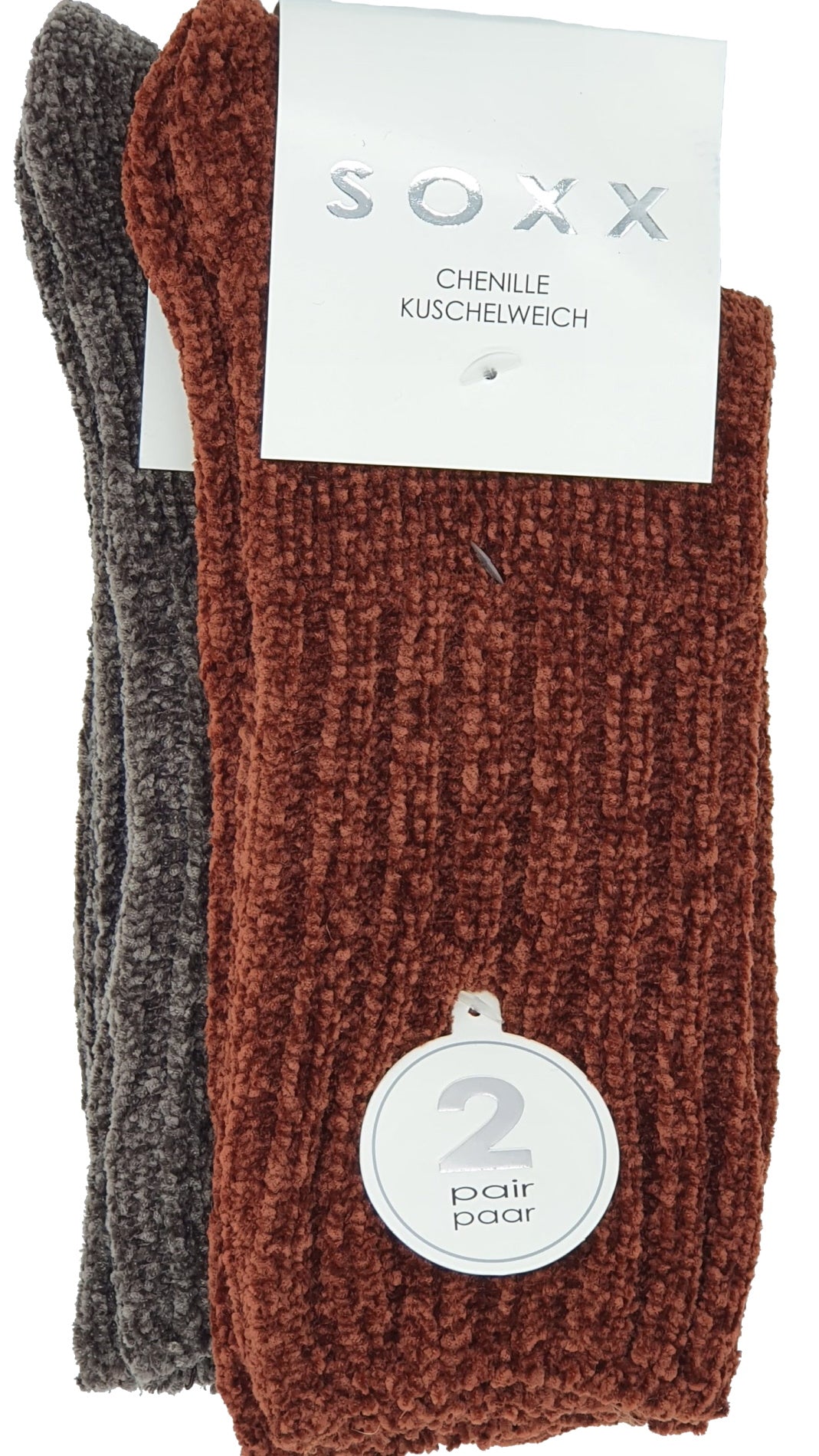 Damen Chenille Socken uni 2 Paar (37716,37717)