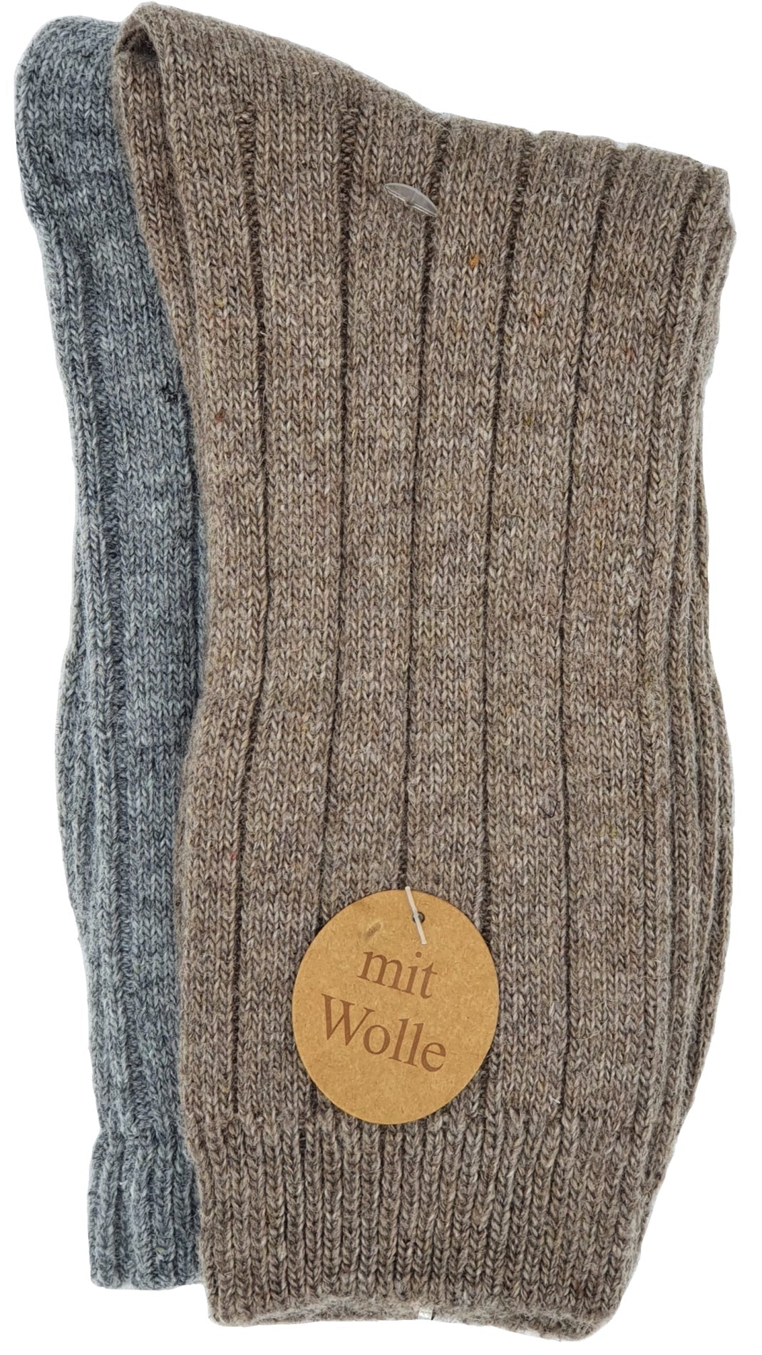 Damen Woll Socken Rippe uni 2 Paar (37809)