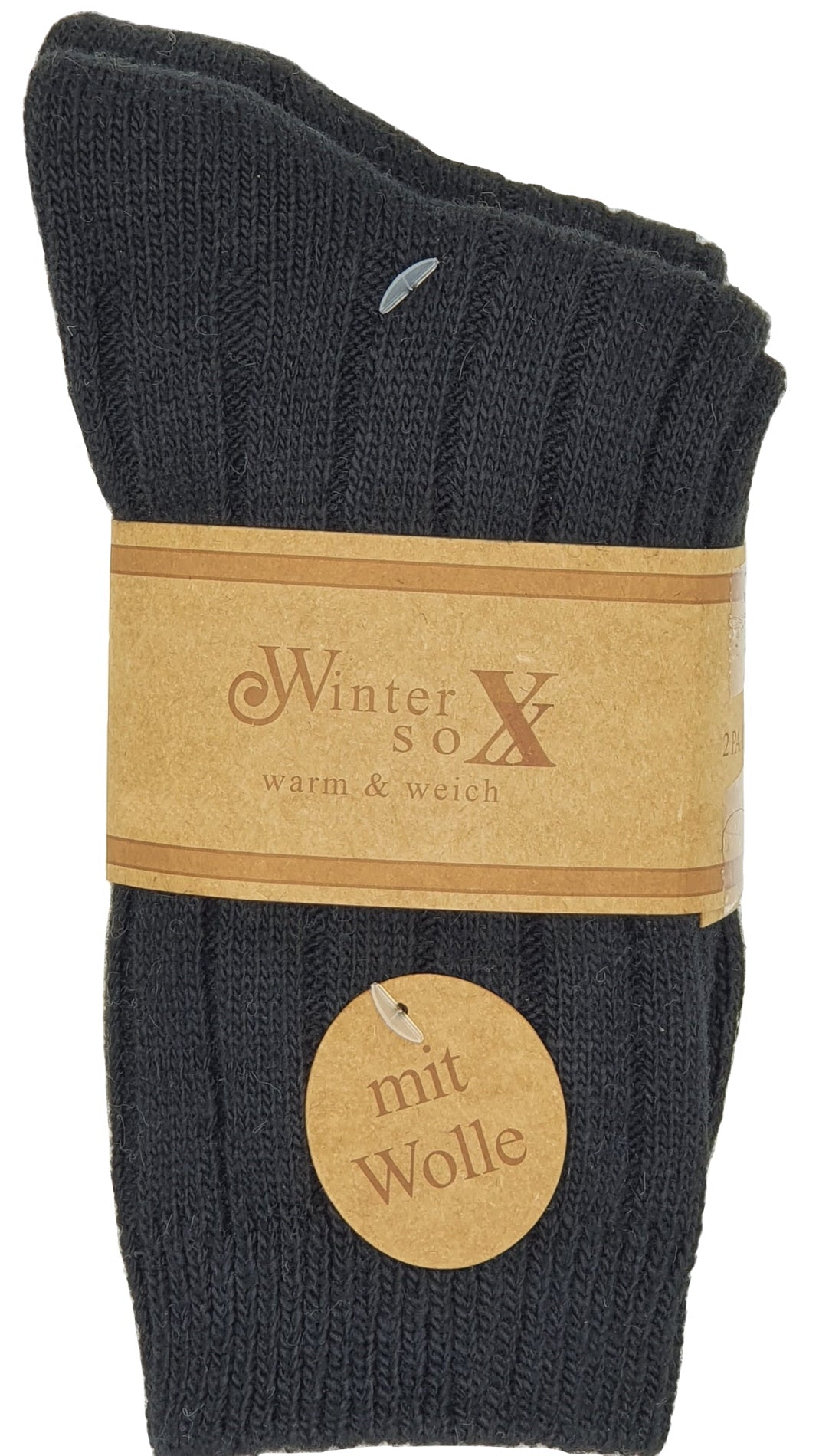 Damen Woll Socken Rippe uni 2 Paar (37809)