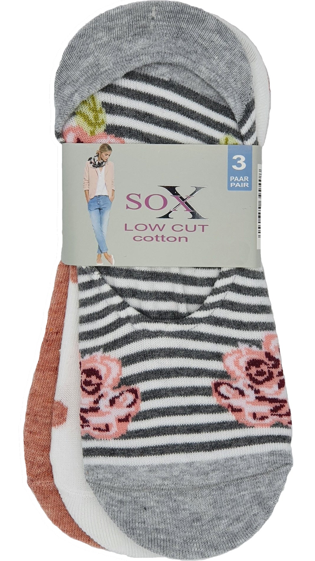 Low Cut Sokken Onzichtbaar - in de Schoen - 3 Paar Gevlekt (39940)