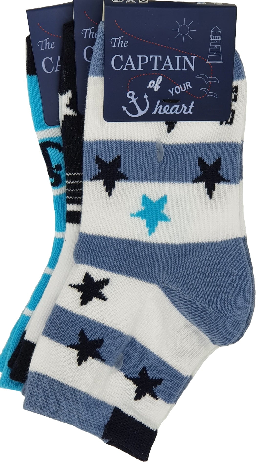 Kinder Kurzsocke Gr. 23-38 Maritim 3 Paar (55166)