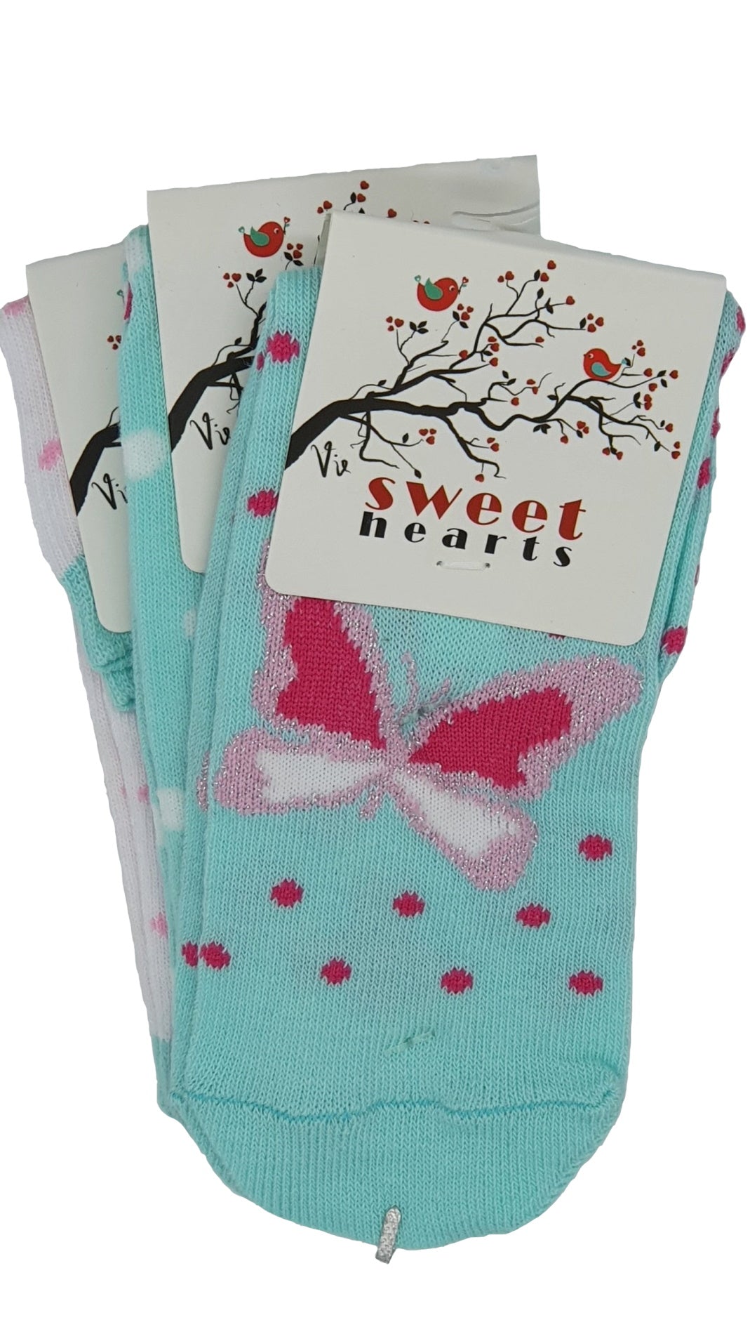 Kinder Kurzsocke Gr. 23-38 Schmetterling Blume Käfer 3 Paar (55203)