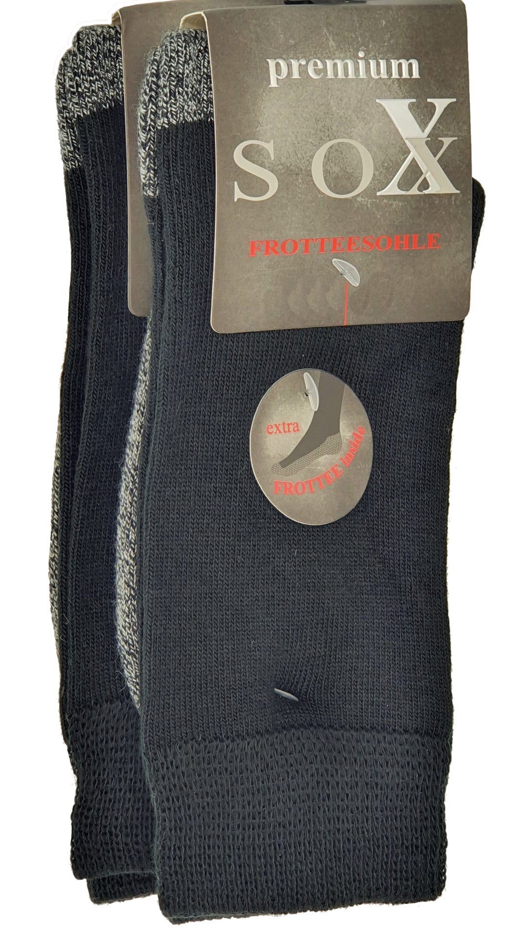 Chaussettes homme semelle éponge rayées et unies 2 paires (21200)