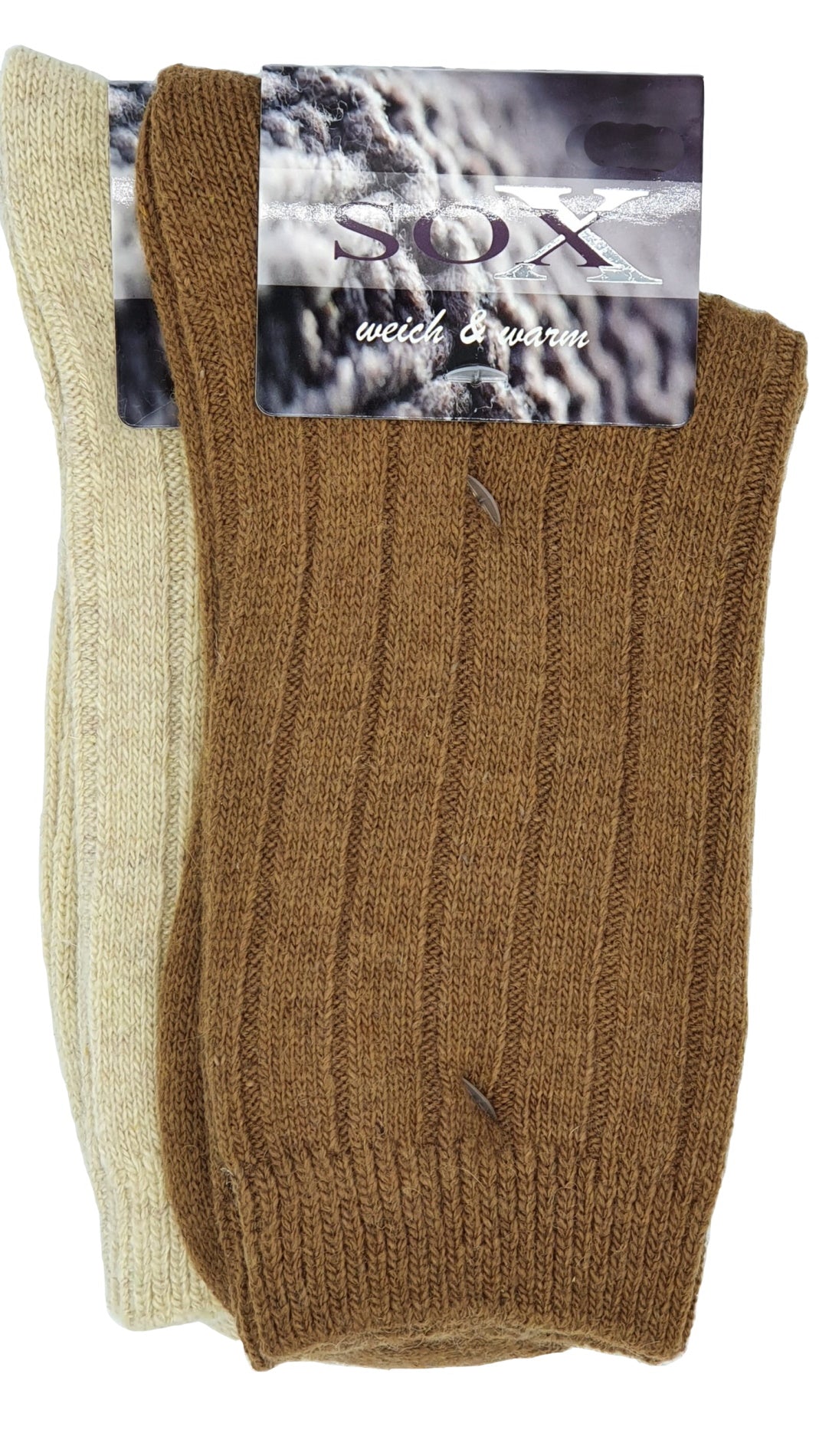 Damen Woll Socken Rippe uni 2 Paar (37700)