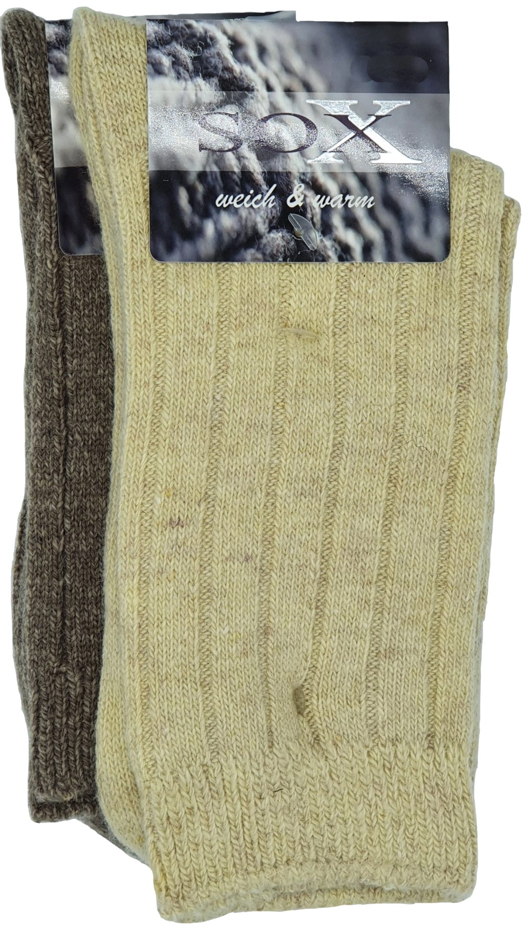 Damen Woll Socken Rippe uni 2 Paar (37700)