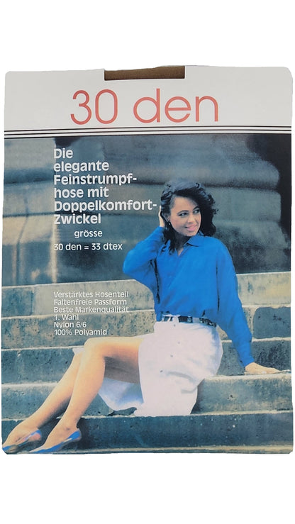 Collants transparents à gousset 30 DEN 3 pièces jusqu'à la taille -52 Perle