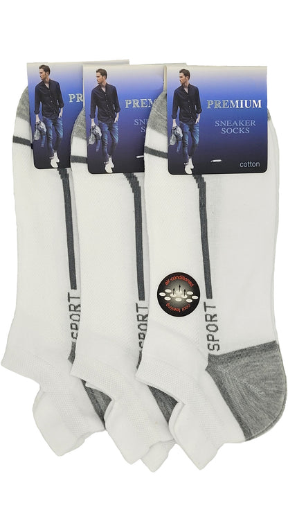 Chaussettes montantes pour hommes avec languette de talon pour baskets, 3 paires (16412)