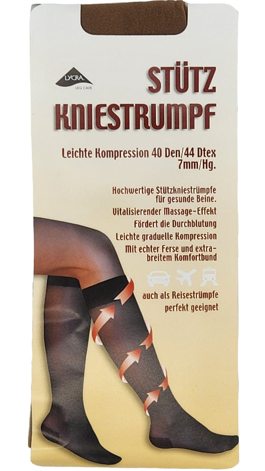 Ondersteunende kniekousen 40 DEN parelmoer 4 paar maat 35-42 (404)