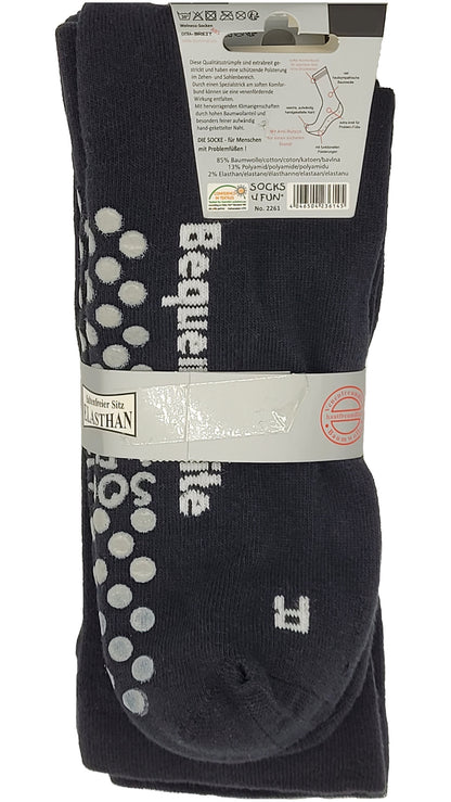 Health Socks ABS Terry Sole EXTRA WIDE Wellness Zwart 2 paar tot maat 50 (2261)