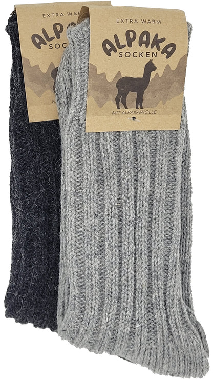 Chaussettes en alpaga surdimensionnées 10 % alpaga 2 paires Taille 47-50 (20900)