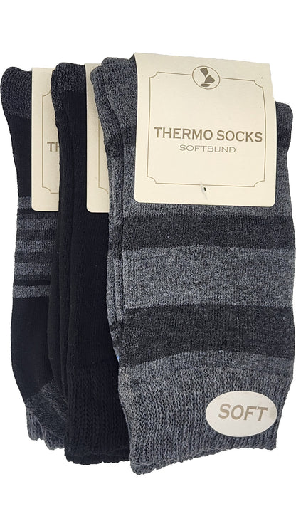 Chaussettes Thermo Soft avec ceinture souple, 2 paires (23402,38413)