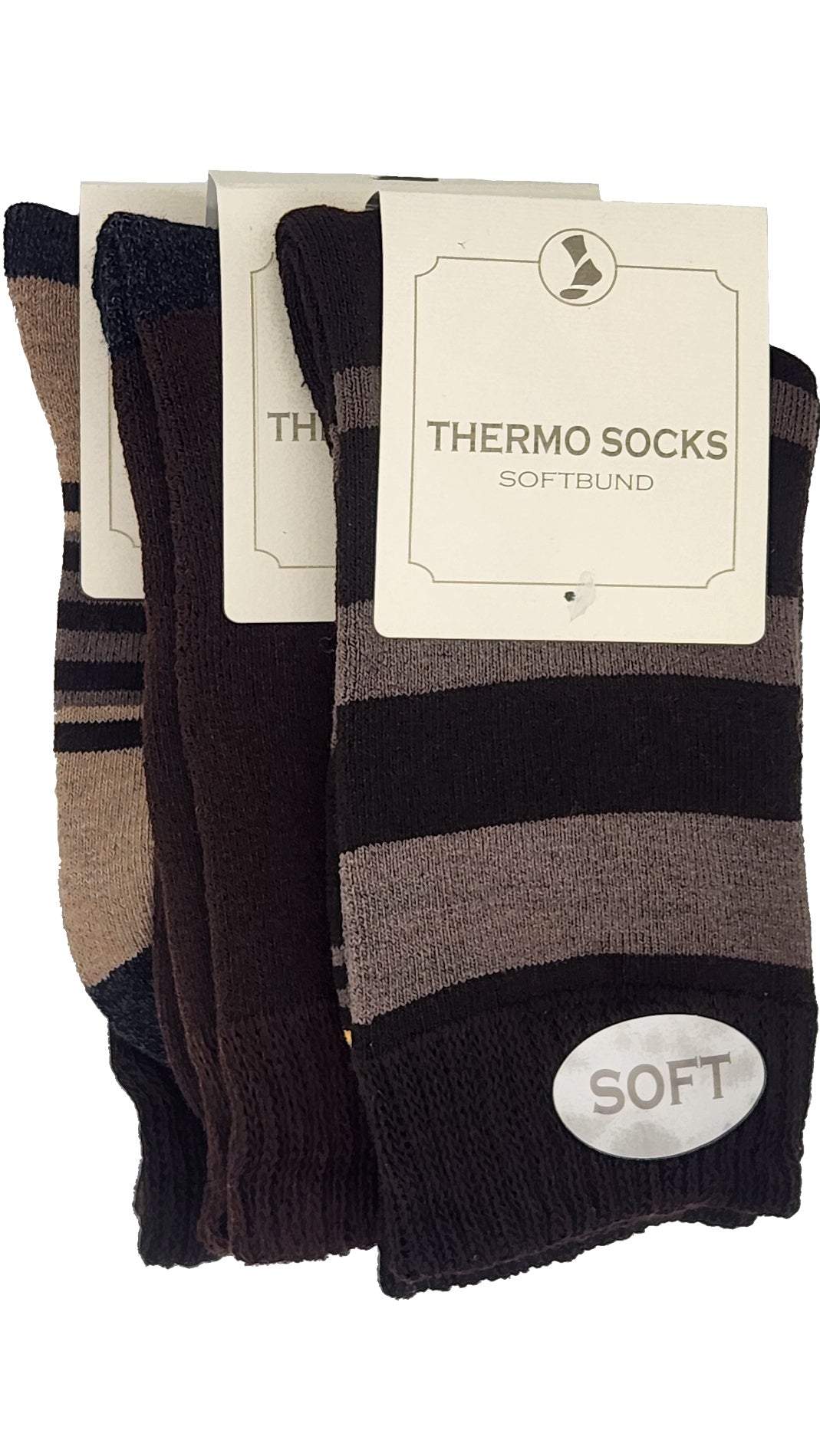 Chaussettes Thermo Soft avec ceinture souple, 2 paires (23402,38413)