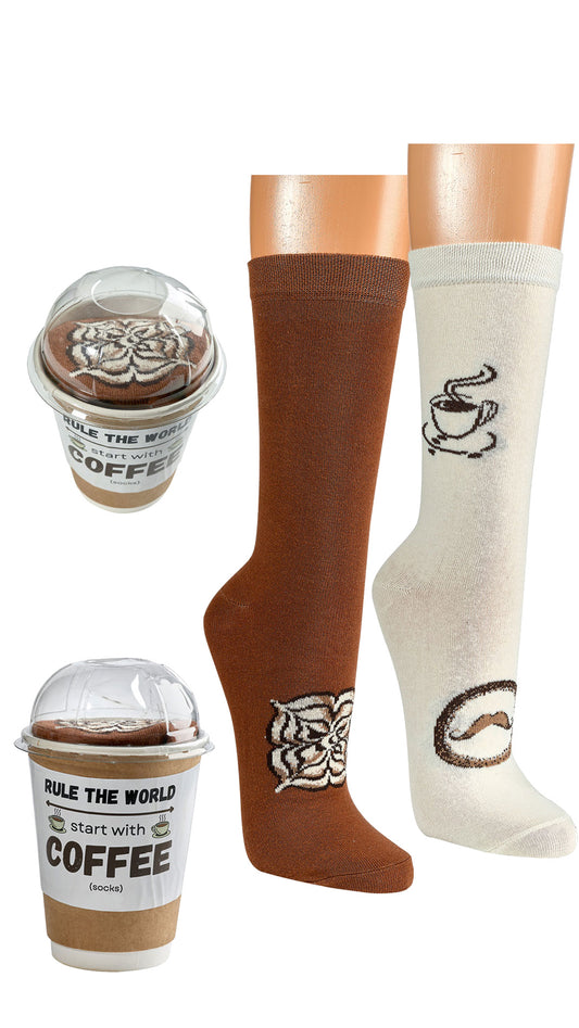 Coffee to go 2 Paar Socken im Kaffeebecher (2141)