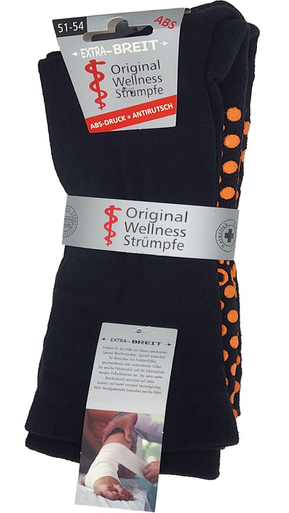 Gesundheitssocke ABS Frotteesohle EXTRA BREIT Wellness schwarz 2 Paar bis Größe 54 (2261)